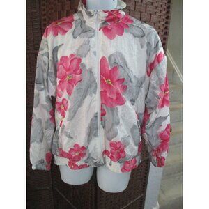 Vintage 90s Women's Light jacket All Over Print Flowers Large